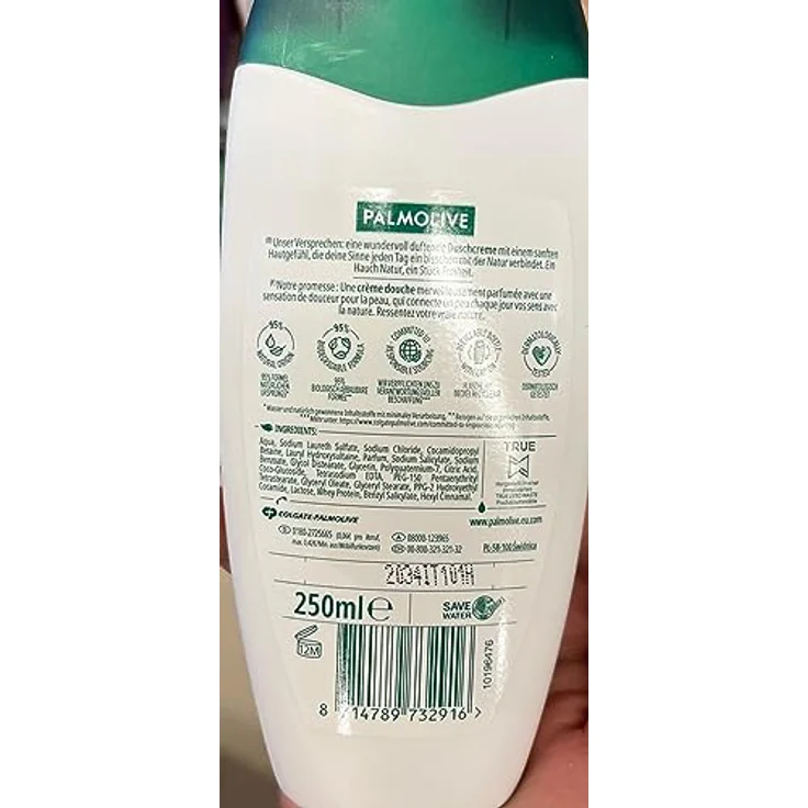 Palmolive Duschgel Sensitive, 250ml - Cremiges Duschgel mit Milchproteinen, für empfindliche Haut – Bild 2