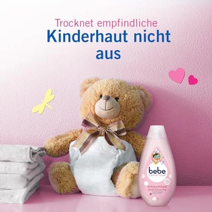bebe Zartpflege Schaumbad & Dusche, 500 ml für zarte, junge Haut, sanfte Reinigung ohne Seife, mit "Keine Tränen mehr"-Formulierung – Bild 3