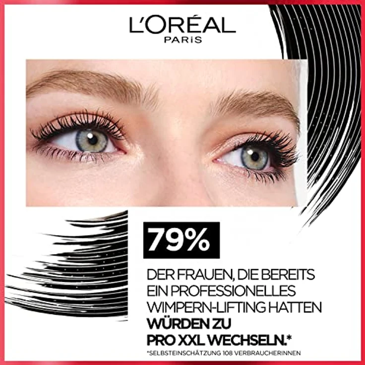 L'Oréal Paris Wimperntusche für geliftete Wimpern, 2-Schritt Mascara für einen Wimpern-Lifting-Effekt wie aus dem Salon, ProXXL Lift, Schwarz, 12 ml, 1 Stück – Bild 3