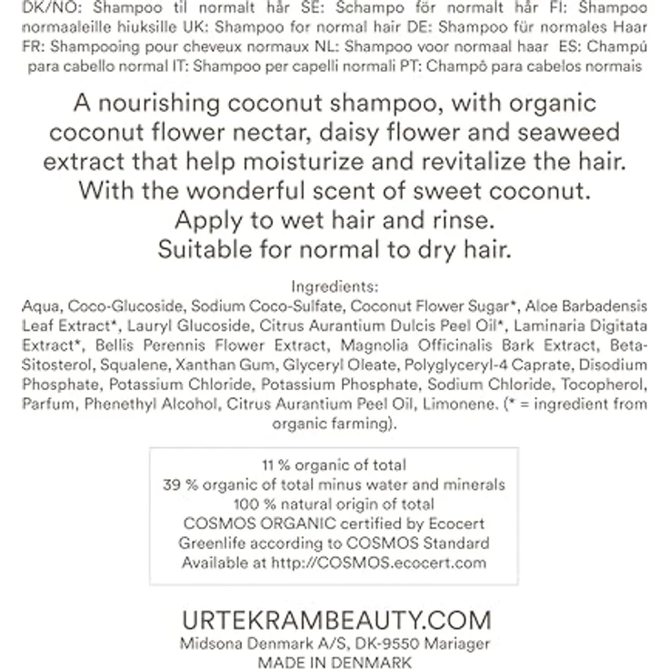 Urtekram Coconut Shampoo 250 ml – Bild 7