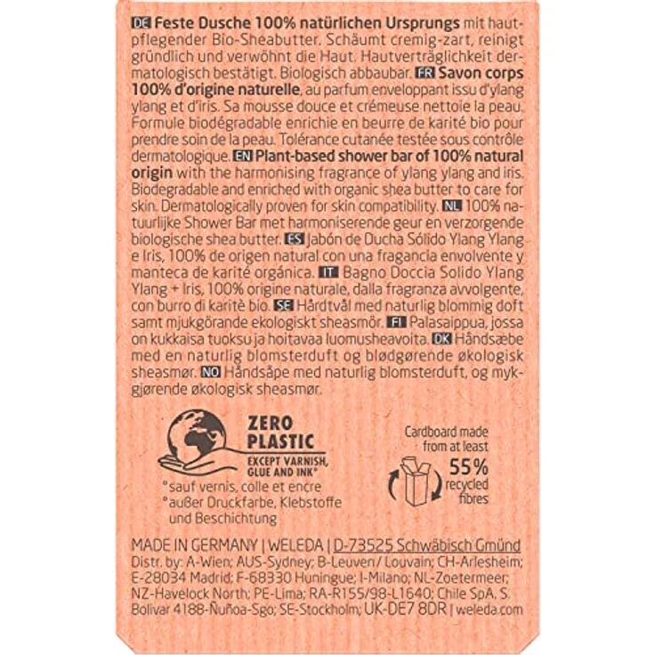 Weleda Shower Bar Ylang Ylang + Iris Aromatherapeutische umhüllende Festseife 75 g für Frauen – Bild 3