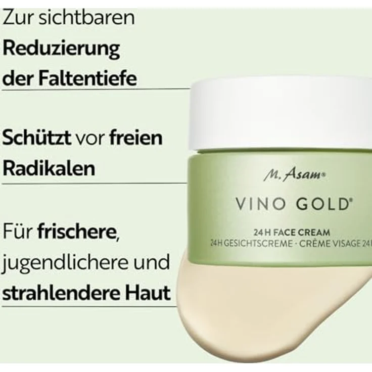M. Asam VINO GOLD 24h Gesichtscreme (50 ml) – Starker Schutz vor vorzeitiger Hautalterung, Anti-Aging, vegane Feuchtigkeitscreme – Bild 2