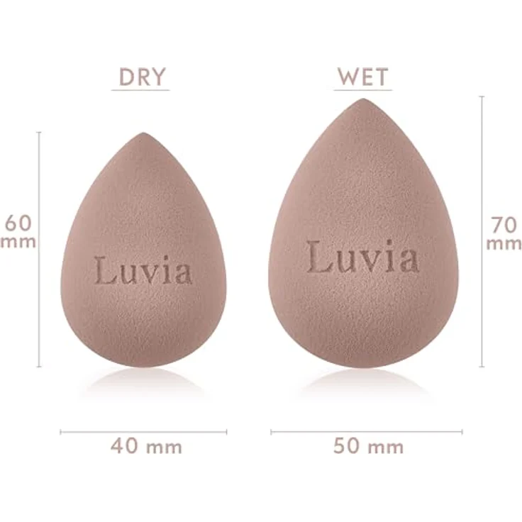 Luvia Cosmetics Flawless Touch Sponge Set Elegance, Premium Make-up Schwämme in Nude-Rosé, 2er Pack – Bild 4