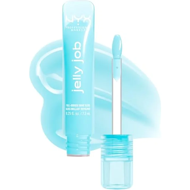 NYX Professional Makeup Jelly Job, leuchtender Lippenglanz mit vergrößerndem Effekt, Farbton Jelly Frost, 7.5 ml