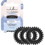 invisibobble Power True Black, Schwarzes Spiral Haargummi für Dickes Haar & Aktiven Lebensstil, HAIRLOVETECH™ Technologie, starker Halt & Komfort, ideal für Damen & Herren, 3 Stück