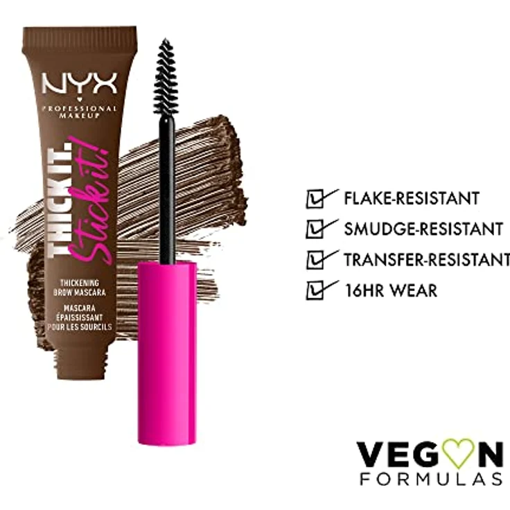 NYX Professional Makeup Thick it. Stick it! Thickening Brow Mascara Augenbrauengel 7 ml Nr. 06 - Brunette – Bild 2