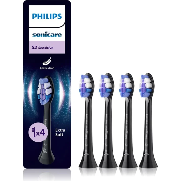 Philips Sonicare Sensitive HX6054/88, Ersatzkopf für elektrische Zahnbürsten, 4 Stück, für empfindliche Zähne – Bild 1