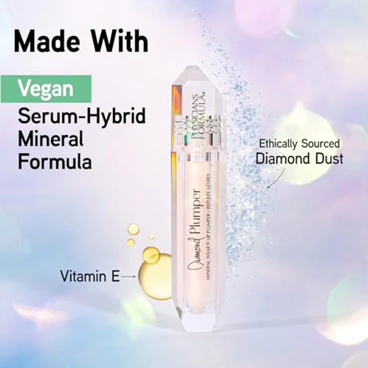 Physicians Formula Mineral Wear Diamond Plumper Lip Plumper 5 ml, Hybrid-Gloss-Serum für pralle Lippen, Farbe Light Pink - Princess Cut – Bild 5