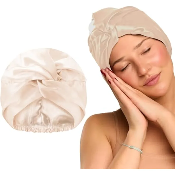 GLOV Schlafmütze Damen, Satin Haarhaube für Langes Lockiges Haar, Einheitsgröße, Schutz vor Frizz und Haarbruch