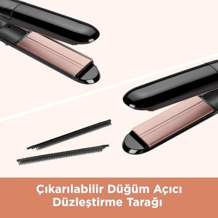 BaByliss Steam Smooth Dampfglätteisen, 39mm breite Turmalin-Keramik-Platten, 5 Temperatureinstellungen bis 230°C, inkl. Kammeinschübe und Hitzeschutzmatte – Bild 7