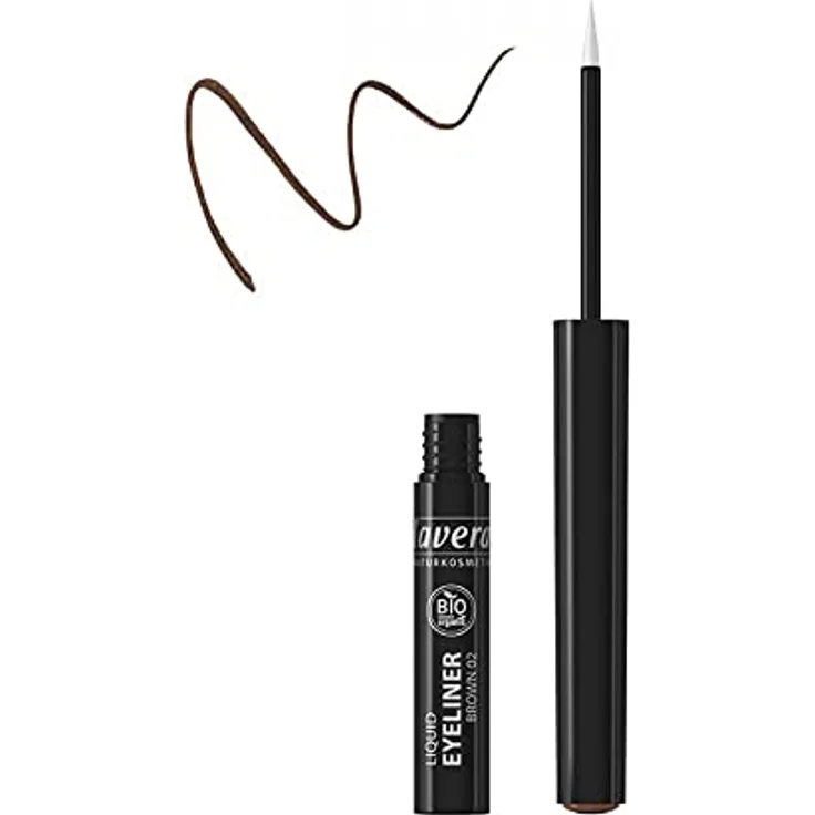 lavera Liquid Eyeliner Brown 02 - Eyeliner mit Bio-Blütenextrakten & Bio-Ölen - sorgt für langanhaltenden Tragekomfort & kreiert einen ausdrucksstarken Look - vegan - bio (1 x 2,8 ml)