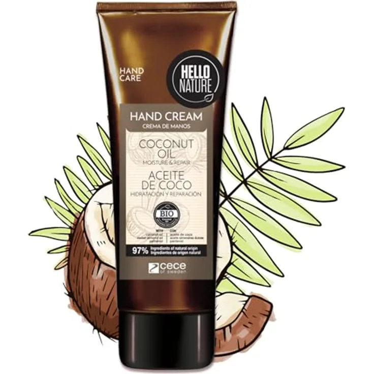 P-Beauty Naturkosmetik Handcreme mit Bio Kokosöl, vegane Feuchtigkeitspflege für trockene Hände, schnell einziehend & intensiv pflegend, 75ml