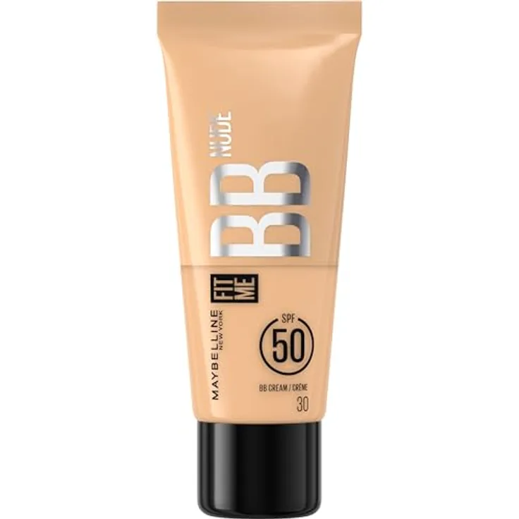 MAYBELLINE NEW YORK Fit Me! BB BB Cream SPF 50, Farbton 30, 30 ml, getönte Tagescreme für natürliche Deckkraft und Hautpflege