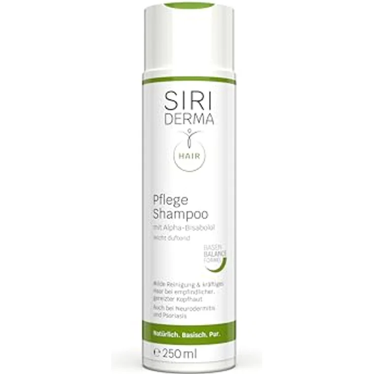 SIRIDERMA Pflege-Shampoo | Ohne Parabene & Silikone | Basisch I Bei trockener Kopfhaut, Schuppenflechte und Neurodermitis (leicht duftend, 250 ml) – Bild 1