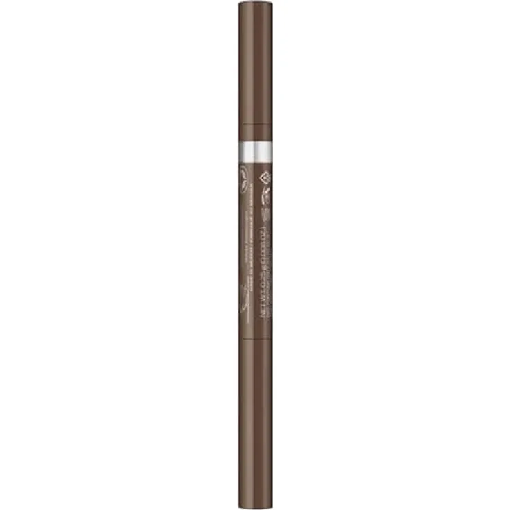 Rimmel Brow This Way Augenbrauenstift, 2 in 1 Bürste, Farbton 002 Medium Brown, 0.25 g, vegan mit Langzeiteffekt