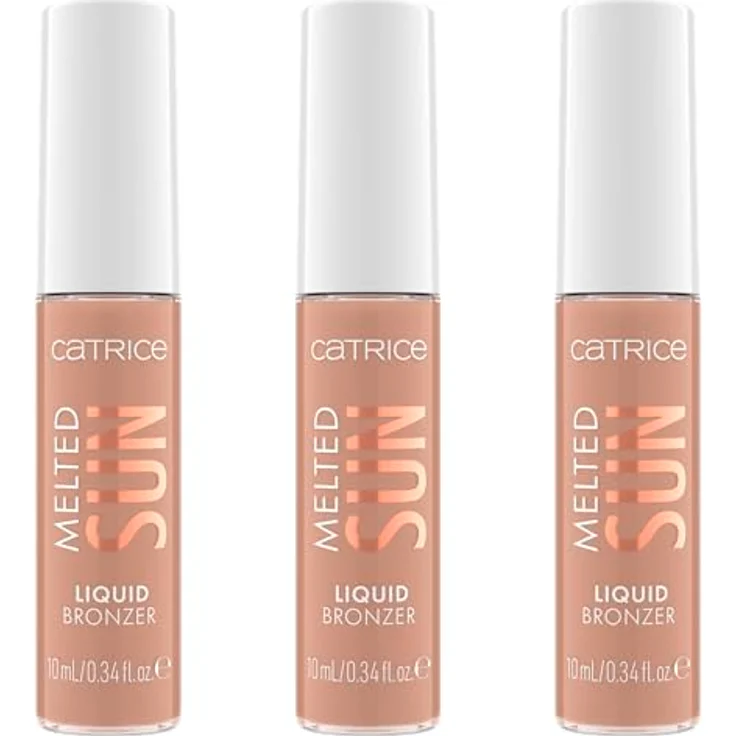 Catrice Melted Sun Liquid Bronzer Nr. 005, Braun, hochpigmentiert, langanhaltend, vegan, ölfrei, 3er Pack (3x10ml) – Bild 1