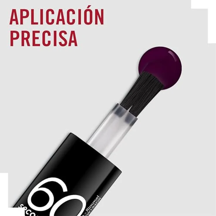Rimmel London 60 Seconds Super Shine Schnell trocknender Nagellack 8 ml Farbton 345 Black Cherries – Bild 5