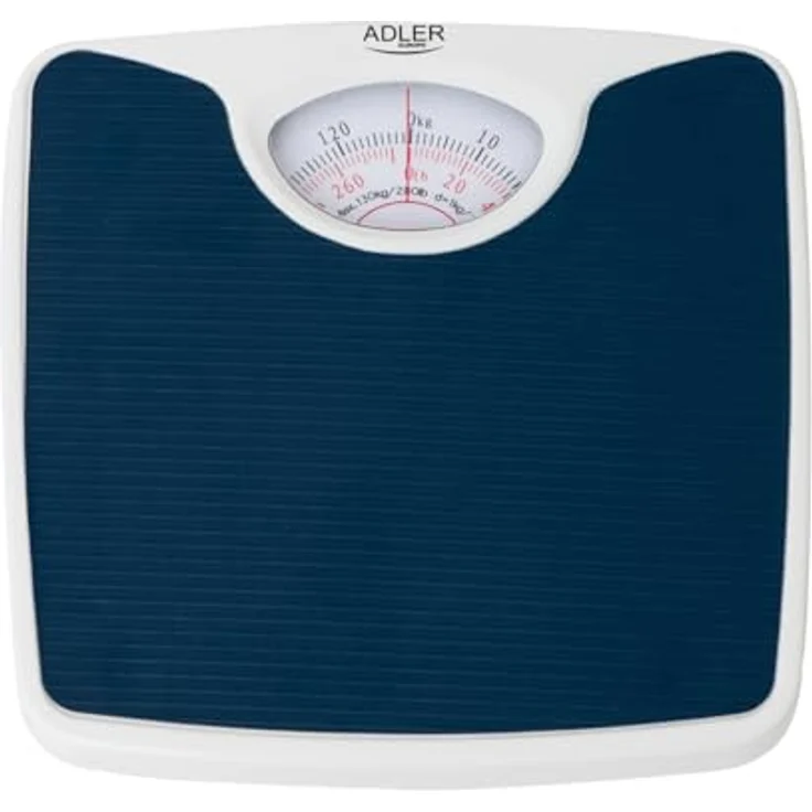 Adler AD 8151b Mechanische Personenwaage, 130 kg, rutschfest, Polymer, Blau – Bild 5