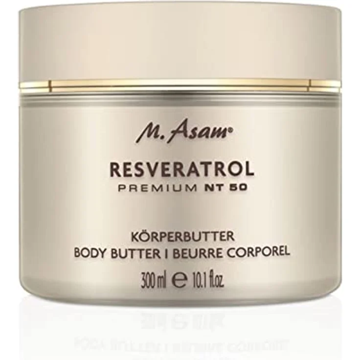 M. Asam Resveratrol Premium NT50 Körperbutter (300ml) - Reichhaltige Körperbutter für spürbar glatte & strahlende Haut, Body Butter für normale & sehr trockene Haut – Bild 1