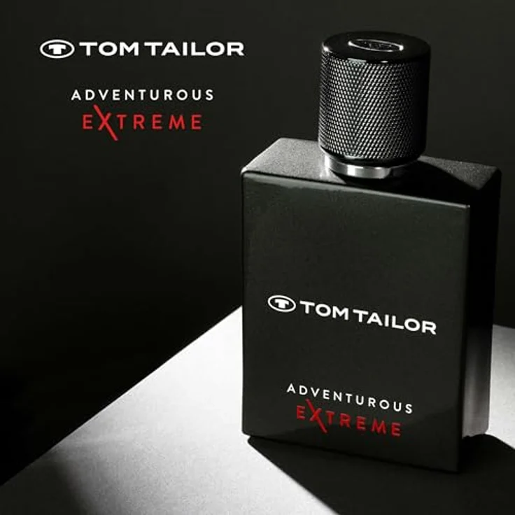 Tom Tailor® Adventurous Extreme Eau de Toilette Natural Spray, maskulines Duftkonzept in metallischer Anthrazit-Lackierung mit rotem EXTREME-Element – Bild 2