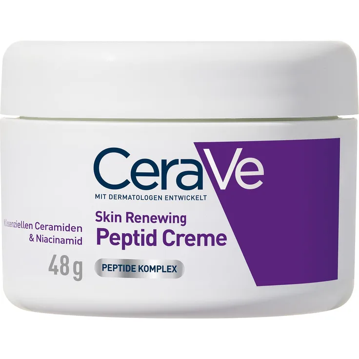 CeraVe Skin Renewing Peptid Gesichtscreme, 48 ml Nachtcreme zur Hautregeneration mit Peptiden, hergestellt in der Schweiz
