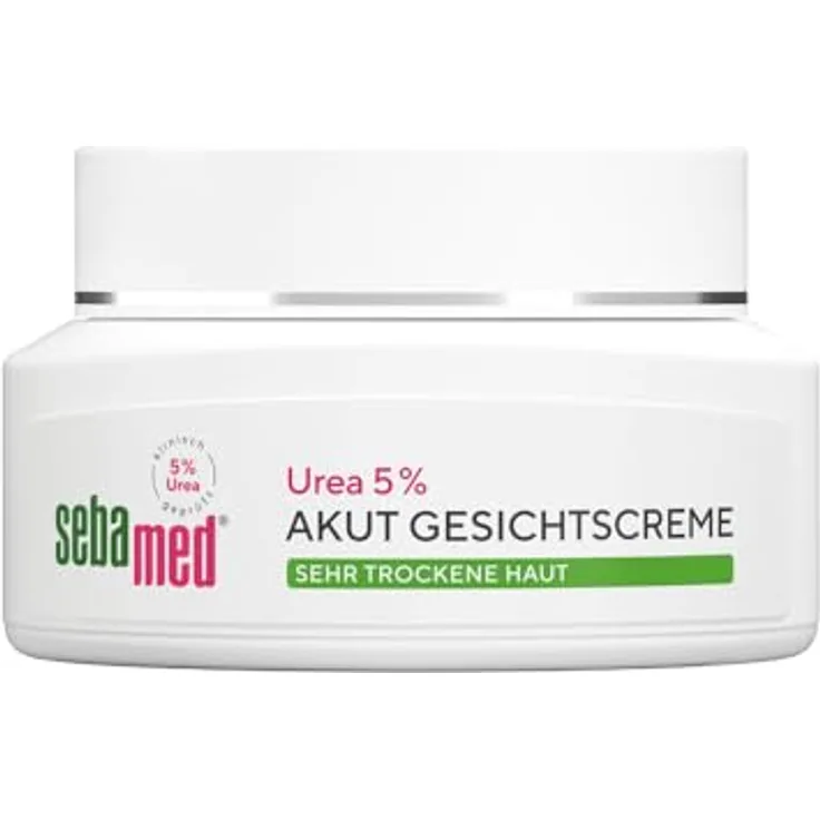 Sebamed Urea 5% Akut Gesichtscreme, 50 ml für sehr trockene Haut, lindert Spannungsgefühl, spendet 72 Stunden Feuchtigkeit, trägt zur Faltenglättung bei