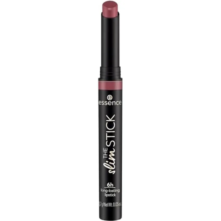 essence cosmetics THE slim STICK, Lippenstift, Nr. 105, Violett, langanhaltend, pflegend, Expressergebnis, farbintensiv, matt, vegan, 1er Pack (1.7g)