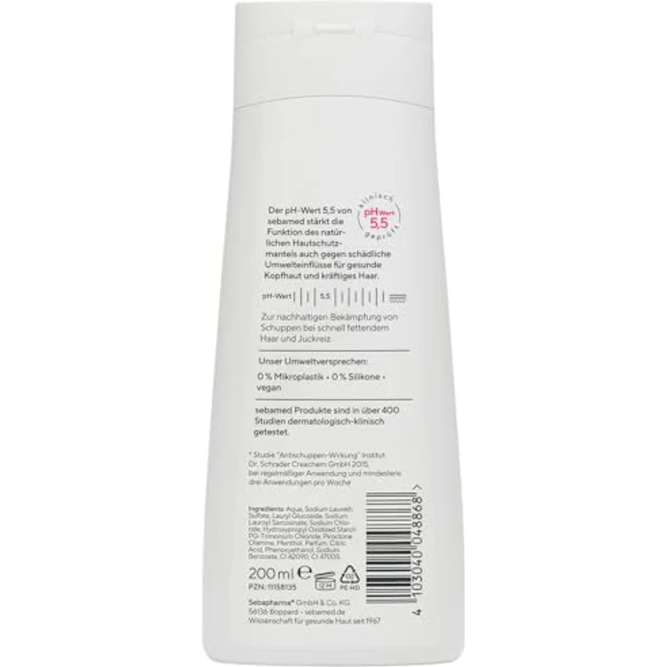 Sebamed Antischuppen Shampoo plus, 95% weniger Schuppen nach nur 4 Wochen, Shampoo für Damen und Herren, auch zur Bekämpfung von fettendem Haar und Juckreiz, für die tägliche Reinigung, 200 ml – Bild 2