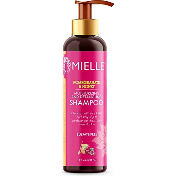 Mielle Le Pomegranate & Honey Moisturizing and Detangling Shampoo, 355 ml, für glänzendes und geschmeidiges Haar, ohne schädliche Chemikalien