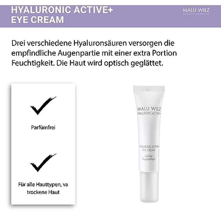 Malu Wilz Hyaluronic Active + Eye Cream 15 ml I Erfrischende Skincare Augenpflege-Serum mit Hyaluron-Wirkstoff-Formel mit Dual-Effekt I Booster – Bild 5