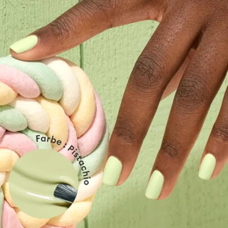 Manucurist Green Flash™ UV Nagellack Pastell Grün Pistachio • Hema Free, 12-Free, Bio-basiert • Gel Nagellack UV 15 ml • Nägel Selber Machen für UV Lampe Nägel – Bild 2