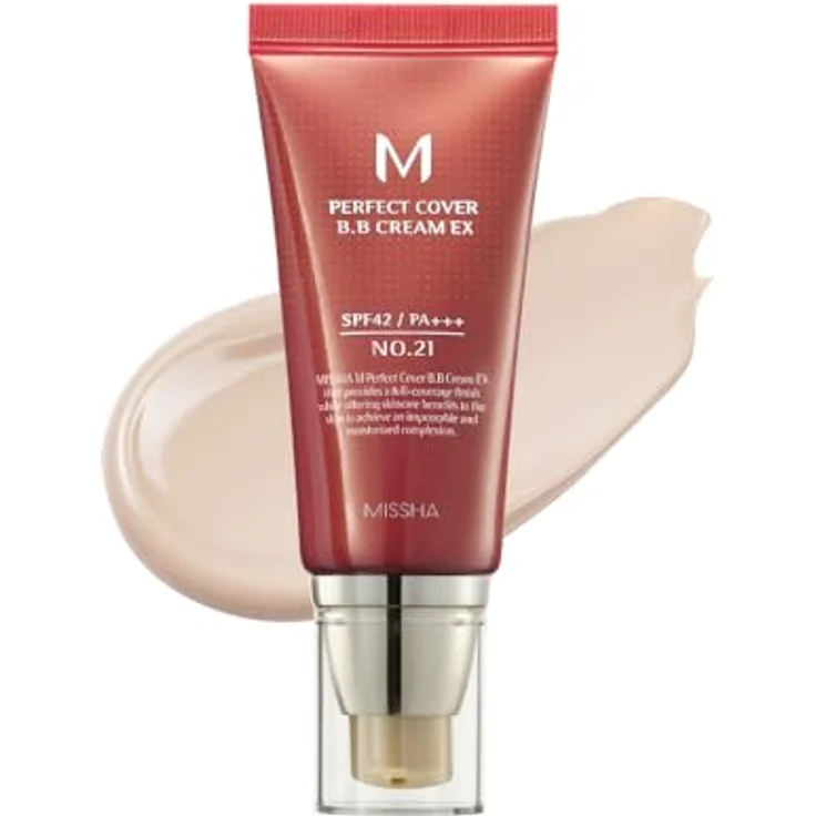 MISSHA Perfect Cover BB Cream 50ml #21 Light Beige, Natürlicher Finish, Exzellente Abdeckung, UV-Schutz SPF42+++ – Bild 2