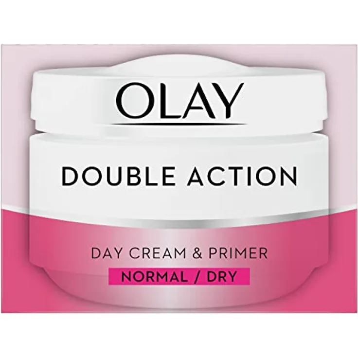 Olay Double Action Tagescreme 50ml, Feuchtigkeitsspendend für normale/trockene Haut mit Primer-Effekt