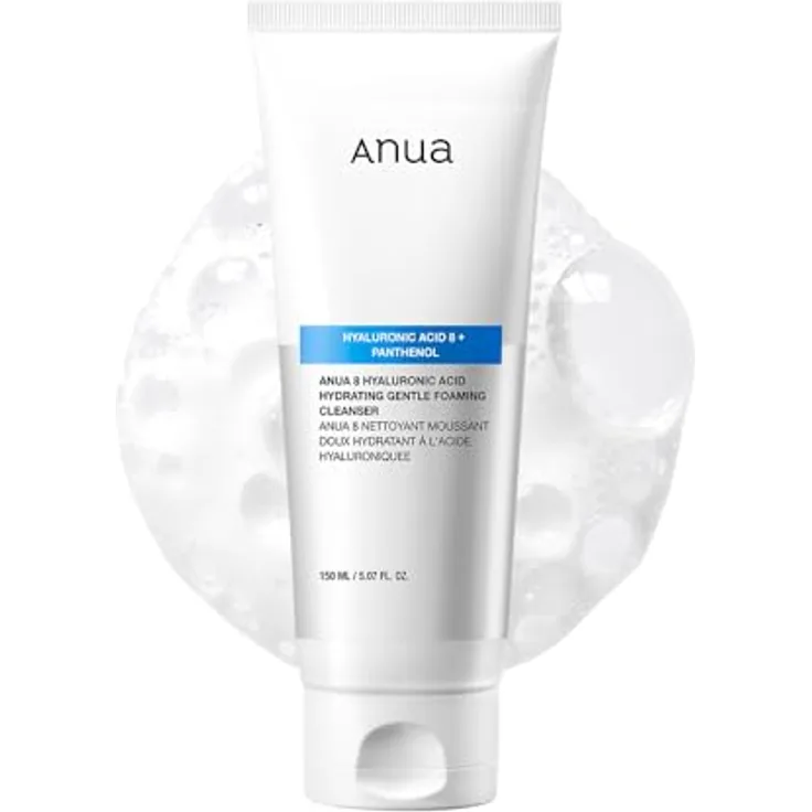 ANUA Hydrating Gentle Foaming Cleanser, Gesichtswash mit Hyaluronsäure, Glycerin und Zink, feuchtigkeitsspendend für trockene Haut, 150 ml