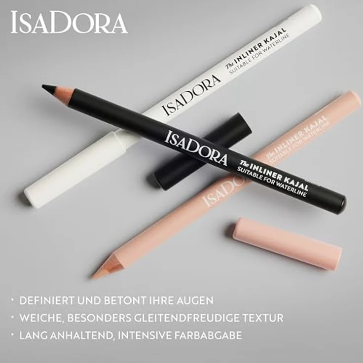 IsaDora The Inliner Kajal Eyeliner, hochpigmentierter Eyeliner für die Wasserlinie, 1,1 g, Farbe: Schwarz – Bild 2