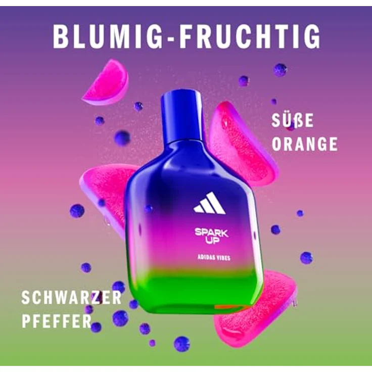 adidas Vibes Spark Up Eau de Parfum, belebender Unisex-Duft mit natürlichen ätherischen Ölen, 100ml – Bild 3