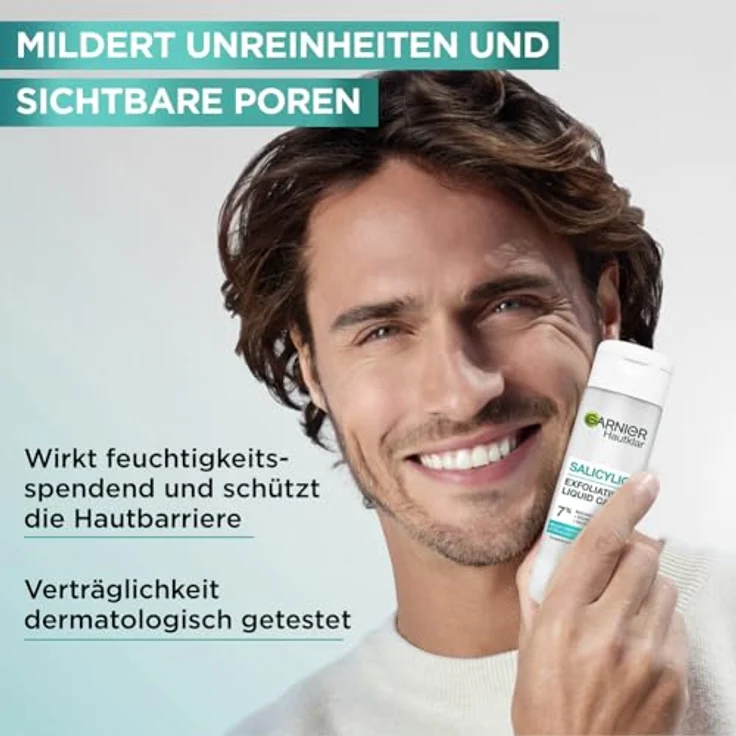Garnier Salicylic Exfoliating Liquid Care, Toner mit 7 % Salicylsäure und Niacinamide, sanftes Gesichtspeeling für gemilderte Unreinheiten und ebenmäßigen Teint, 120 ml – Bild 4