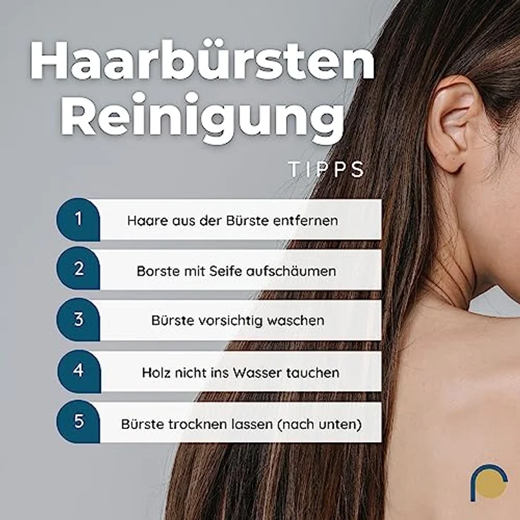 remos professional body care REMOS Haarbürste, 100% Wildschweinborste aus Nussbaumholz mit breitem Griff, für alle Haartypen geeignet – Bild 4
