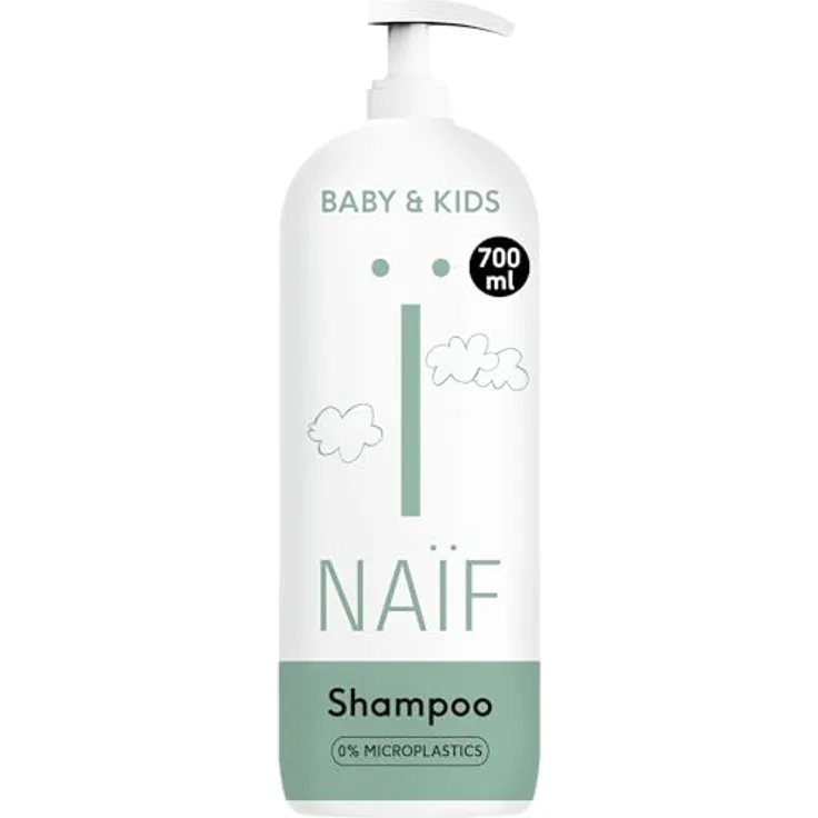 Naïf Pflegeshampoo für Baby und Kinder, 100% Vegan, 0% SLES, 700 ml - Natürliche Basis, ohne Mikroplastik, Silikone und Parabene