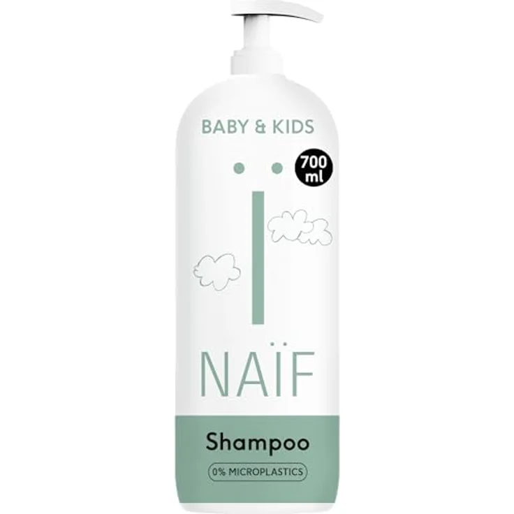 Naïf Pflegeshampoo für Baby und Kinder, 100% Vegan, 0% SLES, 700 ml - Natürliche Basis, ohne Mikroplastik, Silikone und Parabene – Bild 1