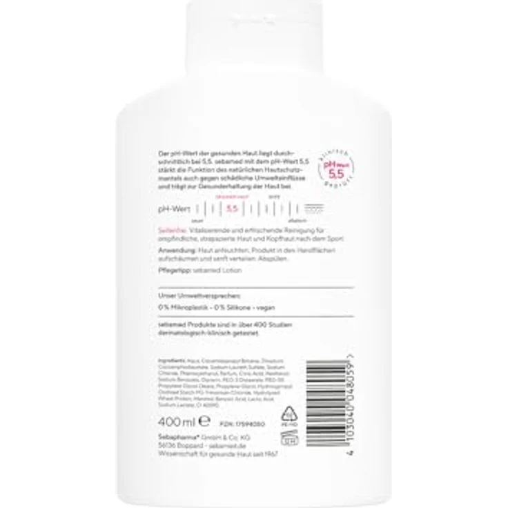 Sebamed Sport Dusche 3 in 1, 400 ml, pH 5,5, Shampoo und Duschgel für Körper, Gesicht und Haar, dermatologisch getestet, vegan, für sportstrapazierte Haut – Bild 2