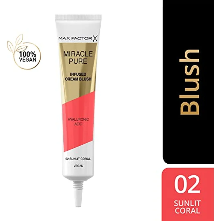 Max Factor Miracle Pure Creme-Rouge, Farbton 02 Sunlit Coral, 15 ml, veganes Rouge mit langanhaltendem Effekt und leichter Textur – Bild 2