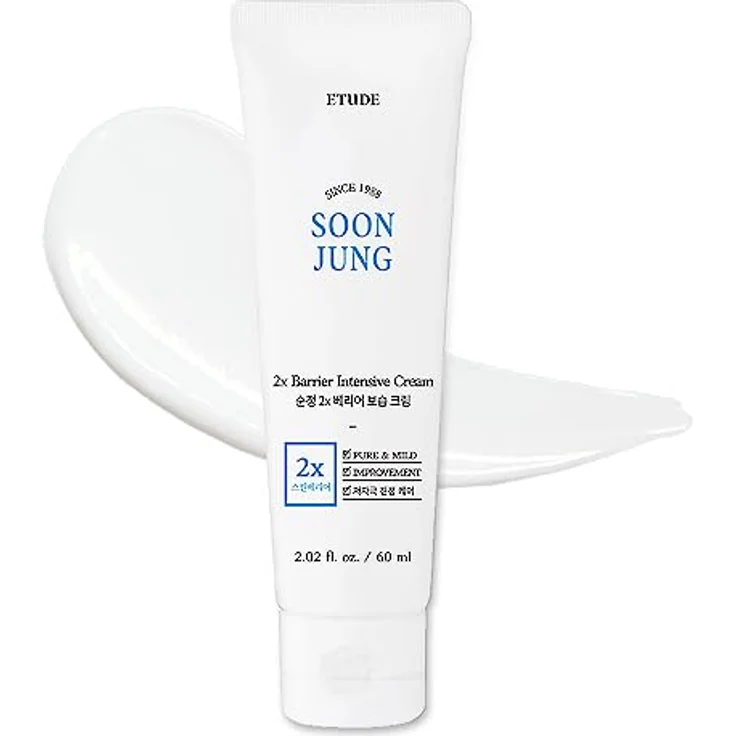 Etude House SoonJung 2x Barrier Intensive Creme 60ml, hypoallergene Sheabutter-Gesichtscreme für empfindliche Haut, wasser-ölabgestimmte Feuchtigkeitspflege – Bild 1