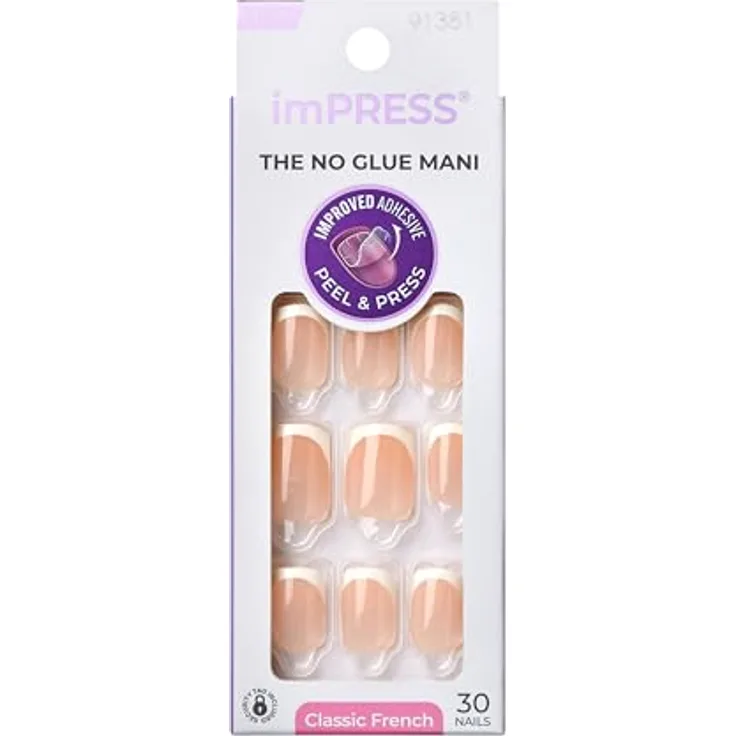 KISS imPRESS The No Glue Mani künstliche Fingernägel Model 30 St., Maniküre und Nagelfeilen für Damen