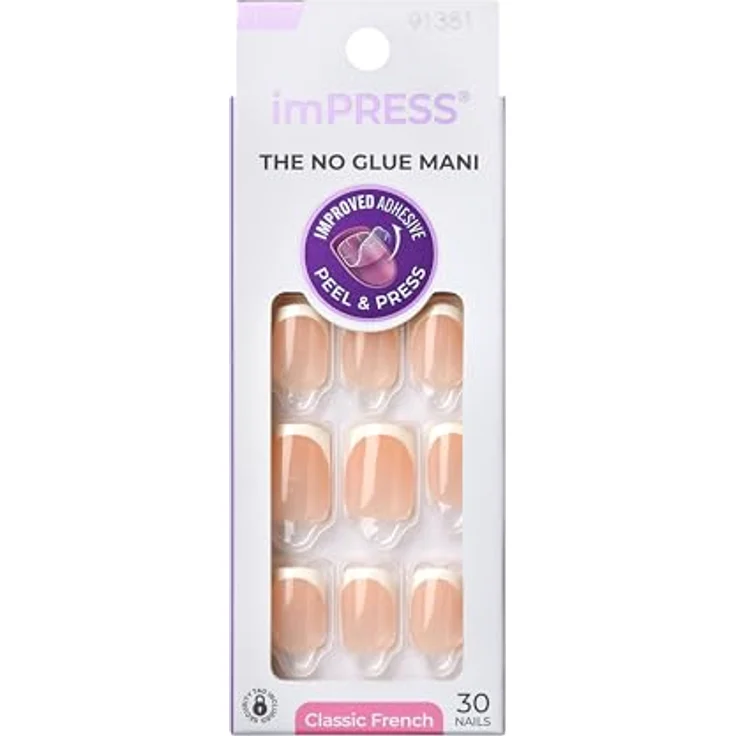 KISS imPRESS The No Glue Mani künstliche Fingernägel Model 30 St., Maniküre und Nagelfeilen für Damen – Bild 1