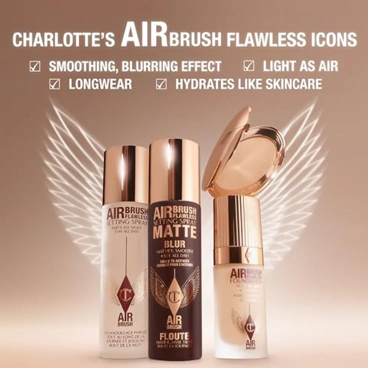 Charlotte Tilbury Airbrush Flawless Setting Spray, 100 ml - leicht, feuchtigkeitsspendend, wasserfest, schweißresistent – Bild 6