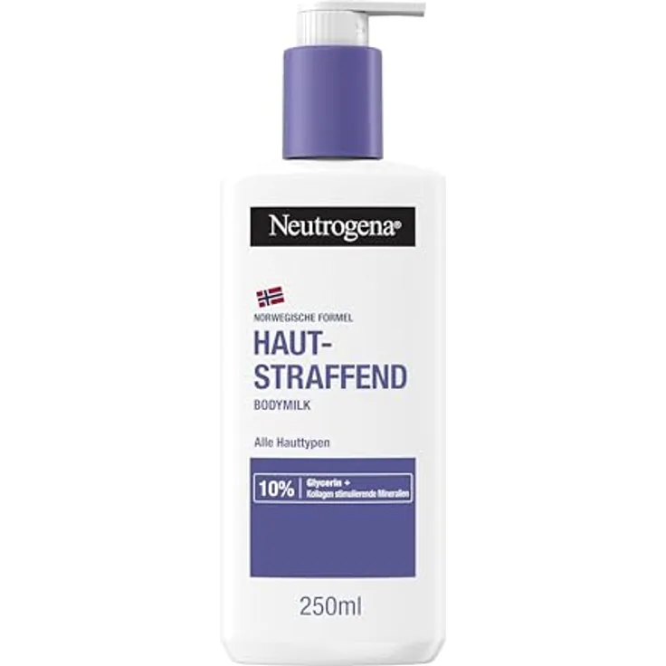 Neutrogena Hautstraffende Bodymilk, reparierende & straffende Körperlotion mit Glycerin & Kollagen stimulierenden Mineralien, für geschmeidige & straffe Haut (250 ml)