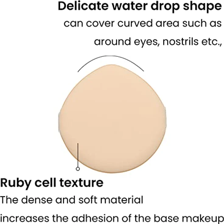 Heimish Artless Rubycell Puff 5 Stück Weiche Kissen Puff, Foundation Kissen Makeup Tool, Abgewinkeltes Design, Flawless Make-up, Nass- und Trockengebrauch – Bild 4