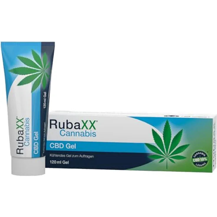 RubaXX Cannabis CBD Gel - Kühlend mit ca. 600 mg CBD - mit Menthol & Minzöl für beanspruchte Muskeln in Rücken, Schultern oder Beinen - 120 ml