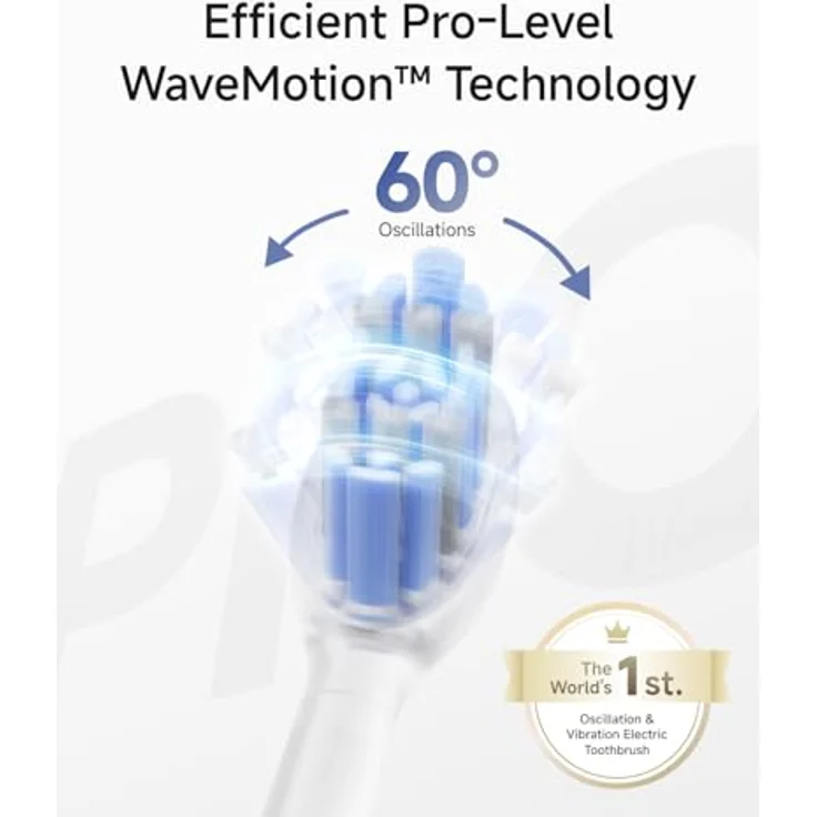 Laifen Wave Pro Schall-Zahnbürste mit 6 Reinigungsprogrammen, 70 Tage Akku, Druckkontrolle und 2 intelligenten Bürstenköpfen (ABS Weiß) – Bild 2